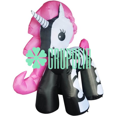 Inflable Unicornio Halloween Luz Led 1.55 Metros Decoracion Evento Fiesta