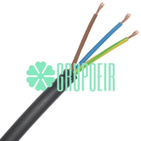 Cable 3x18 Negro Liso Pvc Para Lamparas Candelabros Candiles Vintage 