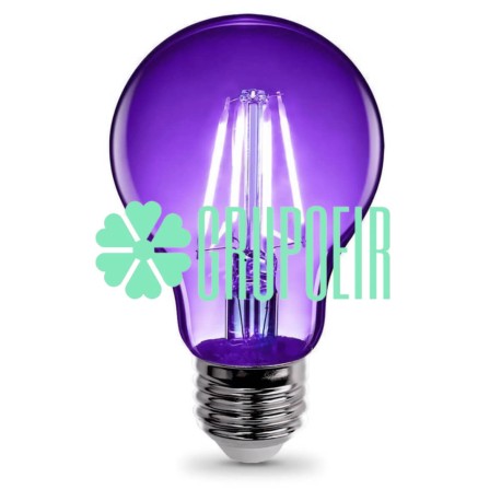 Foco Led Morado 4W A19 E27 E26 Halloween Dia De Muertos Evento Fiesta