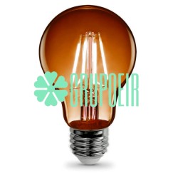 Foco Led Naranja 4W A19 E27 E26 Decoracion Fiesta Evento Filamento Retro