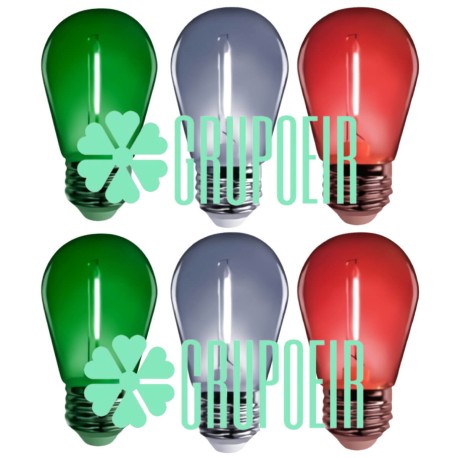 Focos Led Tricolor Fiestas Patrias Alumbrado Exterior 1W S14 E27 60 Pzas