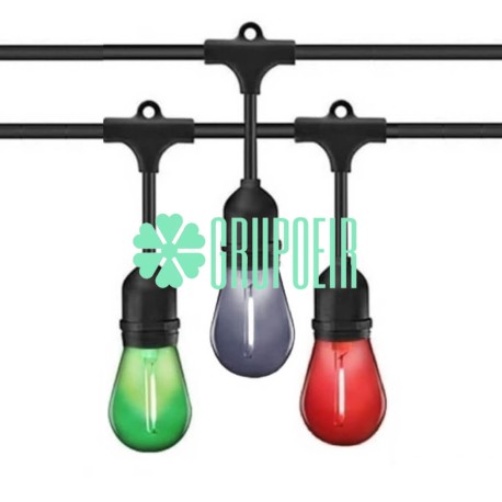Guirnalda Led Tricolor 10 Metros Focos S14 Fiestas Patrias Verde Blanco Rojo