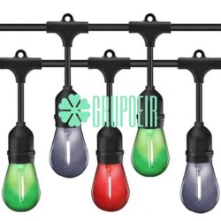 Guirnalda Led Tricolor 50 Metros Focos S14 Fiestas Patrias Verde Blanco Rojo
