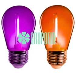 Focos Led Halloween Día De Muertos Naranja Morado E27 S14 1W 30 Piezas