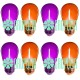 Focos Led Halloween Día De Muertos Naranja Morado E27 S14 1W 60 Piezas
