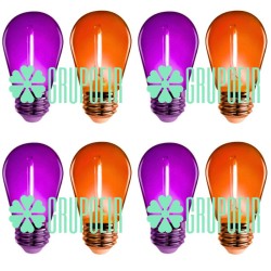 Focos Led Halloween Día De Muertos Naranja Morado E27 S14 1W 60 Piezas