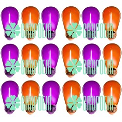 Focos Led Halloween Día De Muertos Naranja Morado E27 S14 1W 120 Piezas