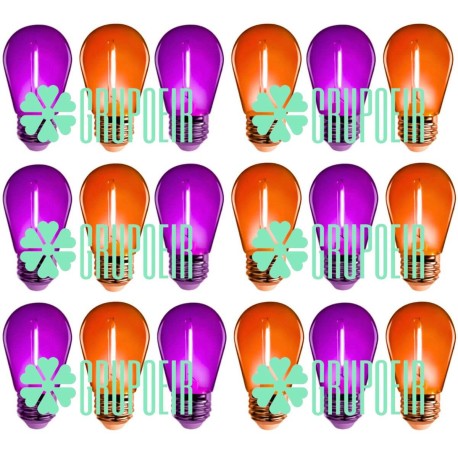 Focos Led Halloween Día De Muertos Naranja Morado E27 S14 1W 120 Piezas