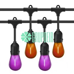 Guirnalda Led Halloween Exterior 50 Metros Morado Naranja Día De Muertos