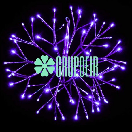 Estrella Luces 30 Cms Morado Erizo Navidad Decoracion Plaza Centro Comercial