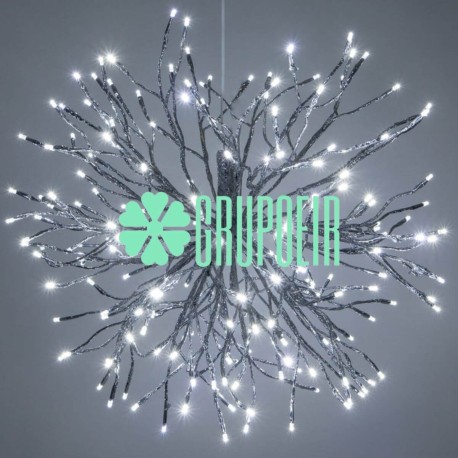 Estrella Luces Led 80 Cms Blanco Erizo Decoracion Navideña Colgante