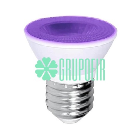Foco Led Luz Negra Dicroico 5W Ultravioleta Uva Proyector Dirigible E27