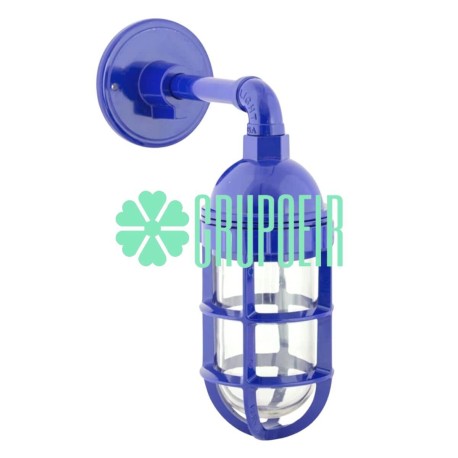 Lámpara Bunker Retro Azul Marino Pared Niños Recamara Habitación Náutica