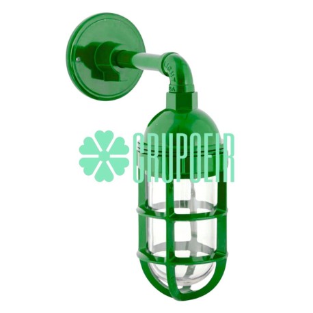 Lámpara Bunker Retro Verde Decoración Recamara Negocio Interior Exterior