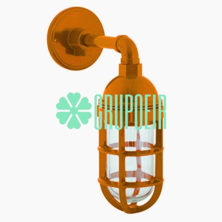 Lámpara Bunker Retro Naranja Iluminación Decoración Interior Exterior