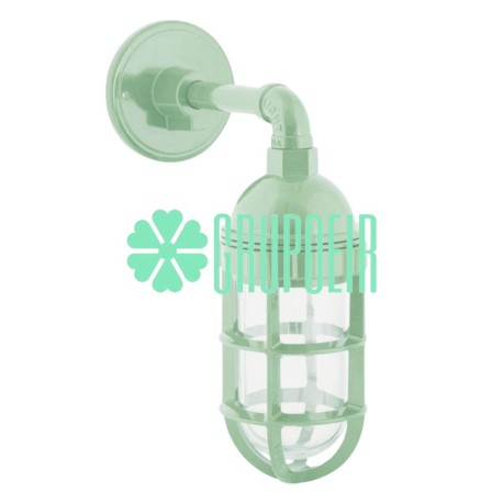 Lámpara Bunker Retro Verde Menta Interiorismo Decoración Recamara Edison