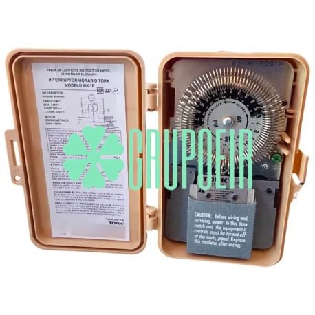 Timer Tork 8001P 24 Horas 120V 3/4 HP 1P2T Cisternas Hotel Condominio