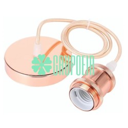 Portalampara Oro Rosa Set Colgante Para Pantallas Bombillos Focos Jaulas