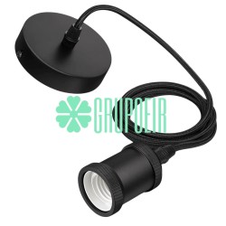 Portalampara Negro Mate Socket Base Techo Diseño Fabricacion Lamparas 