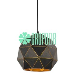 Lampara Geometric Globe Negro Luz Colgante Techo Hotel Restaurante Bar