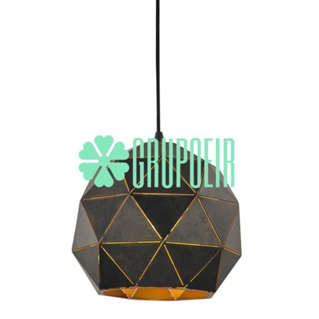 Lampara Geometric Globe Negro Luz Colgante Techo Hotel Restaurante Bar
