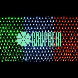 Luces Tricolor Malla 1.6m X 90cms Red Bandera Fiestas Patrias Verde Blanco Rojo