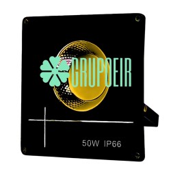 Reflector 50W Led Cob Amarillo Exterior Fachada Jardin Plaza Comercial