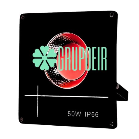 Reflector 50W Led Cob Rojo Exterior Fiestas Patrias Navidad Hotel Plaza Comercial