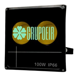 Reflector Cob 100W Led Amarillo Exterior Fachada Jardin Hotel Restaurante