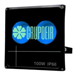Reflector Cob 100W Led Azul Exteriores Luz Jardin Fachada Iluminacion 