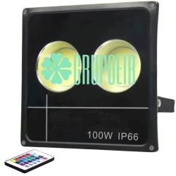 Reflector Cob 100W Rgb Led Exterior Fachadas Palmeras Arboles Avenidas