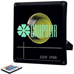 Reflector 50W Rgb Led Cob Exterior 16 Colores 4 Efectos Multicolor Control