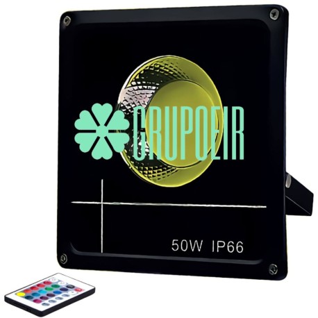Reflector 50W Rgb Led Cob Exterior 16 Colores 4 Efectos Multicolor Control