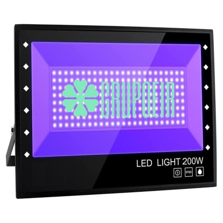 Reflector Luz Negra Led 200W Ultravioleta Uva Exterior Fachada Edificio