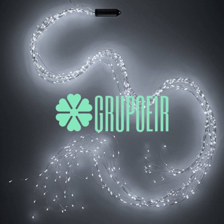 Cascada 1.6 Mts Hadas Blanco Racimo Luces Led Alambre Navidad Evento