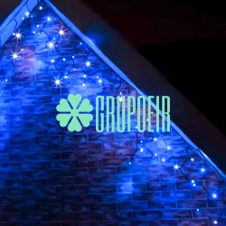 Cascada 6 Mts Led Navideña 300 Luces Blanco y Azul Navidad Exterior Municipio