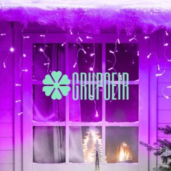 Cascada 8 Mts Led Rosa 400 Luces Exterior Navidad Centro Plaza Comercial 