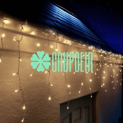 Cascada Led 12 Mts Calido 600 Luces Exterior Alumbrado Navideño Municipio