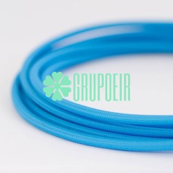 Cable Azul Cielo 100 Mts Textil Fino Electrico Redondo 2x18 5.5mm Lamparas