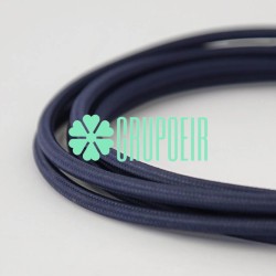 Cable Azul Marino 100 Mts Textil Fino Electrico Redondo 2x18 5.5mm Lamparas