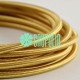 Cable 1m Dorado Textil Fino Electrico 2x18 5.5mm Lampara Candelabro Candil