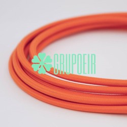 Cable Naranja 100 Mts Textil Fino Electrico Redondo 2x18 5.5mm Lamparas
