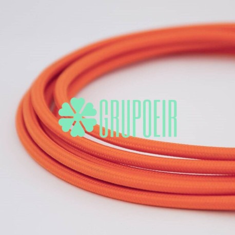 Cable Naranja 100 Mts Textil Fino Electrico Redondo 2x18 5.5mm Lamparas