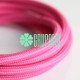 Cable 1m Rosa Textil Fino Electrico Redondo 2x18 5.5mm Lampara Candelabro
