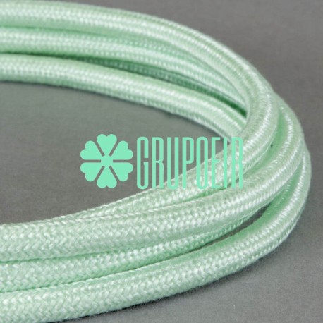 Cable Verde Menta 100 Mts Textil Fino Electrico Redondo 2x18 5.5mm Lamparas