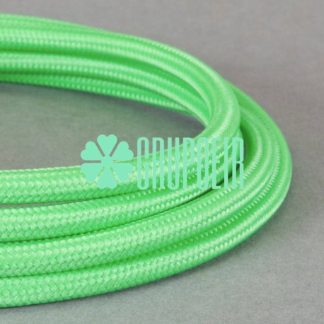 Cable Verde Neon 100 Mts Textil Fino Electrico Redondo 2x18 5.5mm Lamparas