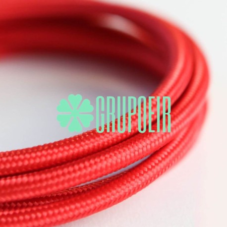 Cable Rojo 100 Mts Textil Fino Electrico Redondo 2x18 5.5mm Lampara Candil