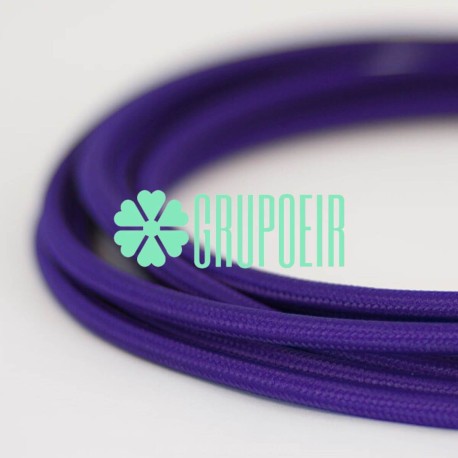 Cable Morado 100 Mts Textil Fino Electrico Redondo 2x18 5.5mm Lamparas