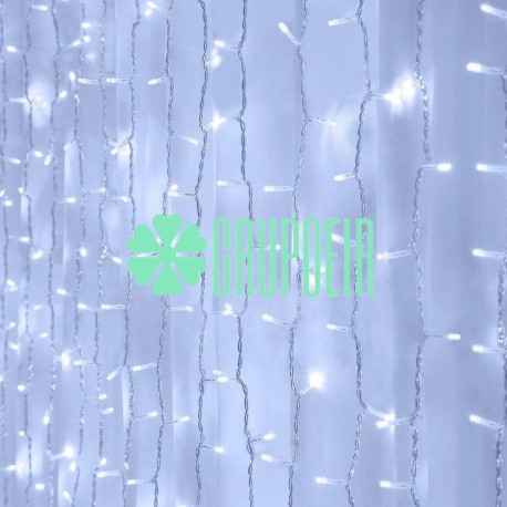Cortina 6x3 Mts Blanco Luces Led Evento Navidad Plaza Centro Comercial