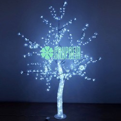 Arbol Cerezo 2.10 Mts Blanco Luces Led Flor De Durazno Cherry Blossom